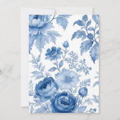 Elegant Bloementoilet Periwinkle Blue Crest bruilo Kaart (Achterkant)