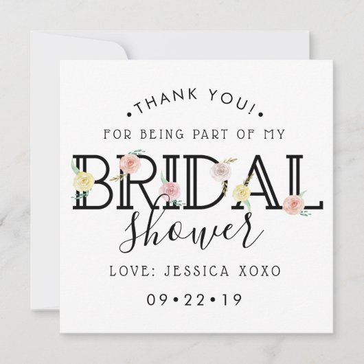 Elegant Bloementuin Bruiloftsdankjeshouder Bedankkaart (Voorkant)