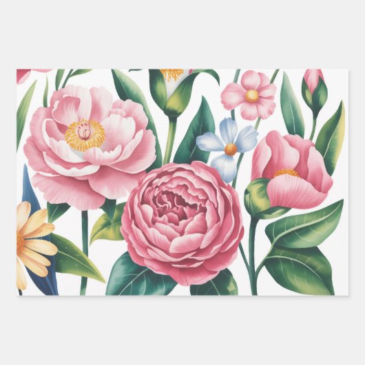 Elegant bloementuin inpakpapier (Voorkant 3)