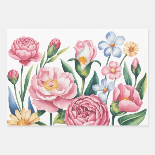 Elegant bloementuin inpakpapier (Voorkant)