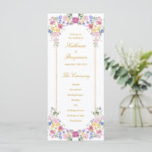 Elegant Bloementuin Lente Trouwprogramma Programmakaart (Staand voorkant)