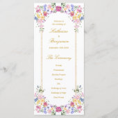 Elegant Bloementuin Lente Trouwprogramma Programmakaart (Voorkant)
