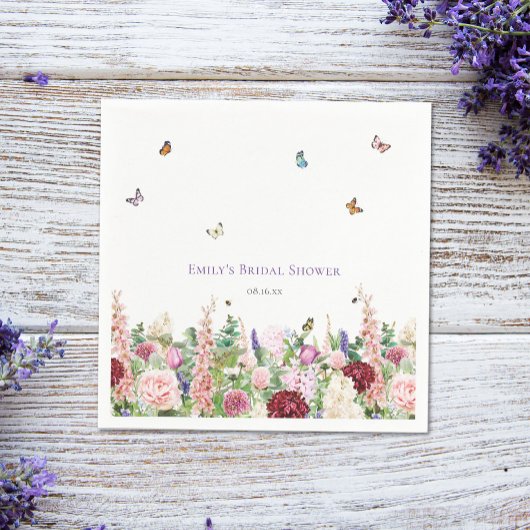 Elegant bloemenvlinder Vrijgezellenfeest Servet