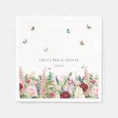 Elegant bloemenvlinder Vrijgezellenfeest Servet (Voorkant)