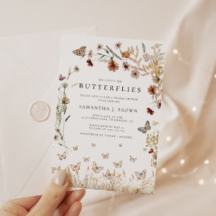 Elegant bloemenvlinders Vrijgezellenfeest Kaart