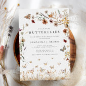 Elegant bloemenvlinders Vrijgezellenfeest Kaart