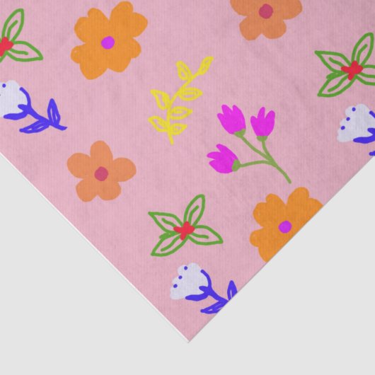 Elegant bloemenweefselpapier – met de hand getrokk tissuepapier (Detail)