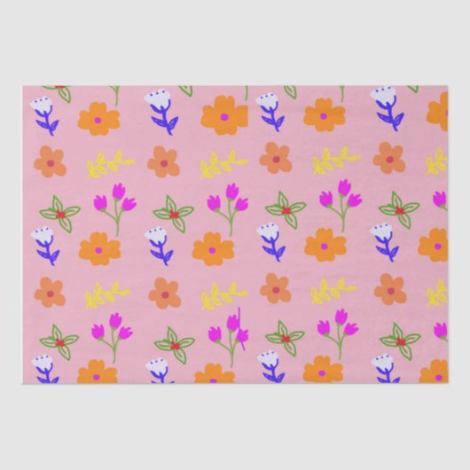 Elegant bloemenweefselpapier – met de hand getrokk tissuepapier (Voorkant)