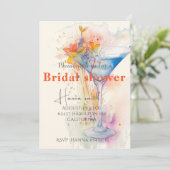 Elegant bloemenwijnglas Vrijgezellenfeest Kaart (Staand voorkant)