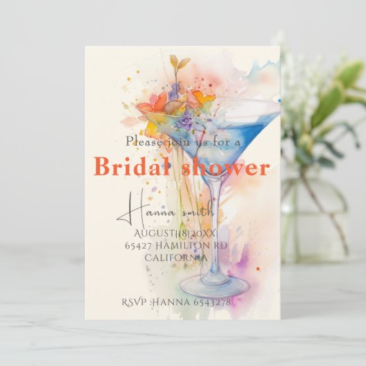 Elegant bloemenwijnglas Vrijgezellenfeest Kaart (Staand voorkant)