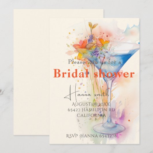 Elegant bloemenwijnglas Vrijgezellenfeest Kaart (Voorkant / Achterkant)