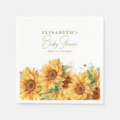 Elegant bloemenzonnebloemen baby shower servet (Voorkant)