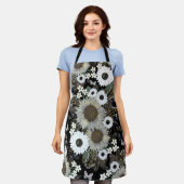 Elegant bloemenzonnebloempatroon Schort (Gedragen)