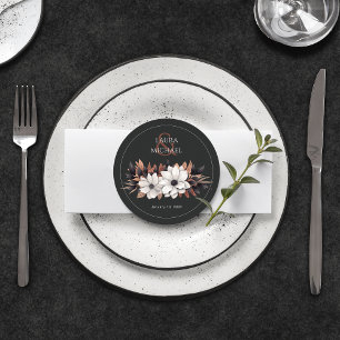 Elegant bloemenzwart roest rond papier Onderzetter