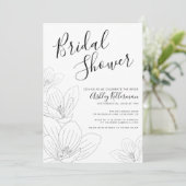 Elegant bloemenzwart wit Vrijgezellenfeest Kaart (Staand voorkant)