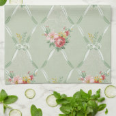 Elegant  bloemetjesbehang theedoek (Gevouwen)