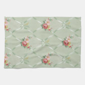 Elegant  bloemetjesbehang theedoek (Horizontaal)