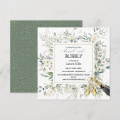 Elegant bloemflorale brunch en bubbly kaart (Voorkant / Achterkant)