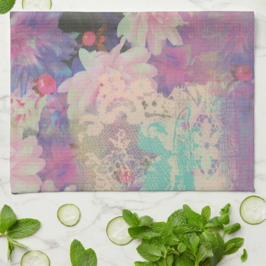 elegant bloemflorPattern Kitchen Towel Theedoek (Gevouwen)