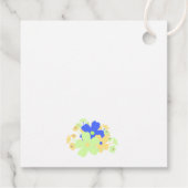 Elegant bloemgeel blauw groen ontwerp bedankjes labels (Achterkant)