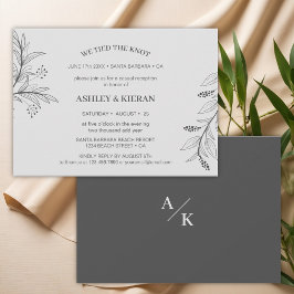 Elegant Bloemgrijs We bonden de knoop receptie Kaart