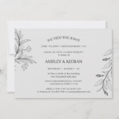 Elegant Bloemgrijs We bonden de knoop receptie Kaart (Voorkant)