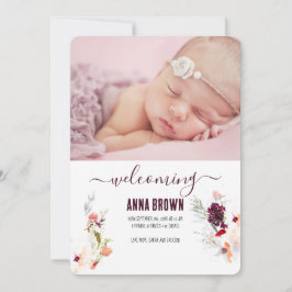 ELEGANT BLOEMGROEN, SINAASAPPEL, ROOD & WIJN BABY KAART