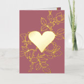 Elegant Bloemhart Gepersonaliseerde Folie Kaart (Voorkant)