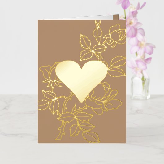 Elegant Bloemhart Gepersonaliseerde Folie Kaart (Orchidee)