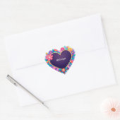 Elegant Bloemhart Ontwerp Hart Sticker (Envelop)