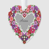 Elegant Bloemhart Ontwerp Ornament (voorkant)