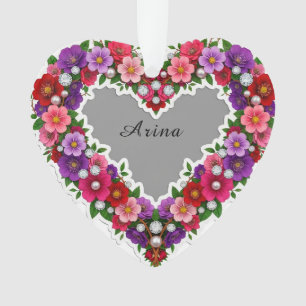 Elegant Bloemhart Ontwerp Ornament