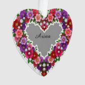 Elegant Bloemhart Ontwerp Ornament (voorkant)