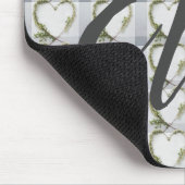 Elegant bloemhart rustige berk gingham muismat (Hoek)