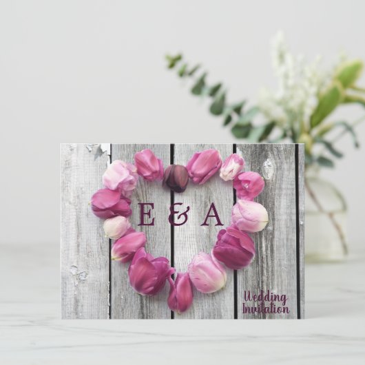 Elegant bloemhartje rustige schuur bruiloft (Staand voorkant)