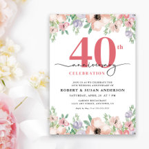 Elegant Bloemig 40e Huwelijksjubileum