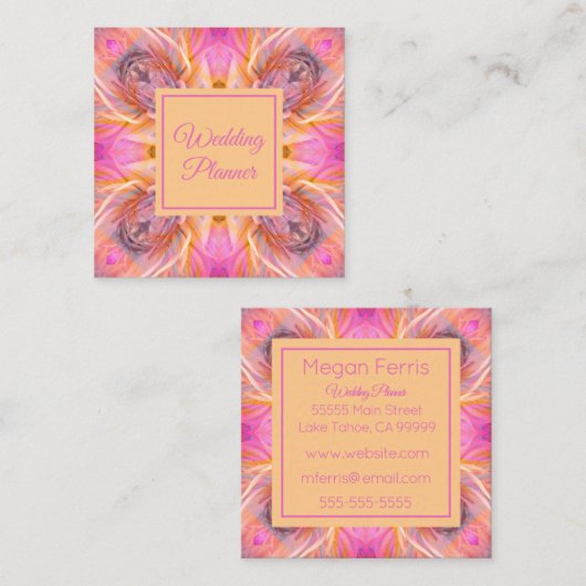 Elegant bloemig Abstract Vierkante Visitekaartje (Voorkant / Achterkant)