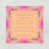 Elegant bloemig Abstract Vierkante Visitekaartje (Achterkant)