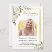 Elegant Bloemig Afdrukbaar Funeral Program Aankondiging (Voorkant)