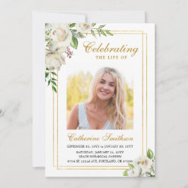 Elegant Bloemig Afdrukbaar Funeral Program Aankondiging