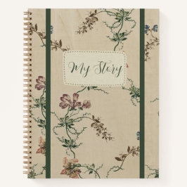 Elegant Bloemig Antiek Patroon Notitieboek
