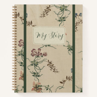 Elegant Bloemig Antiek Patroon Notitieboek