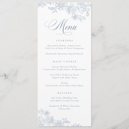 Elegant bloemig blad botanisch menu (Voorkant)
