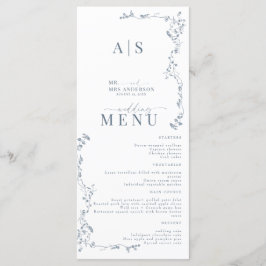 Elegant Bloemig Blad Klassieke Trouw  Menu