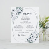 Elegant bloemig Blauwgroen muntmenu (Staand voorkant)