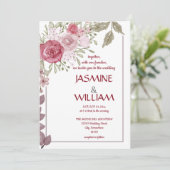 Elegant bloemig boeket van roze, paarse, beige kaart (Staand voorkant)