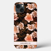 Elegant bloemig botanisch patroon monogram Case-Mate iPhone case (Achterkant)
