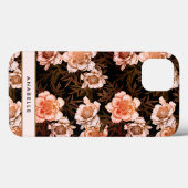 Elegant bloemig botanisch patroon monogram Case-Mate iPhone case (Achterkant (horizontaal))