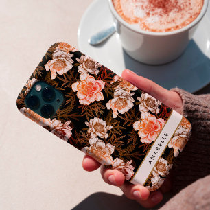 Elegant bloemig botanisch patroon monogram Case-Mate iPhone case