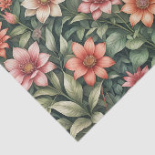 Elegant  bloemig botanisch patroon tissuepapier (Detail)